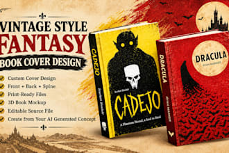 custom dark fantasy gothic romantasy book cover design