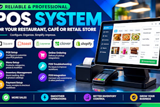 setup square pos toast loyverse pos clover shopify pos integration menu