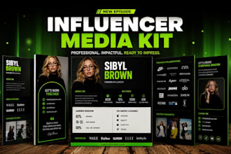 design premium influencer media kit, rate card, brand partnership kit sale sheet