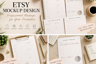 create realistic etsy mockups for your printable planner