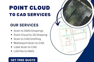 point cloud to autocad conversion, deliver ready to print pdf, scan to dwg file