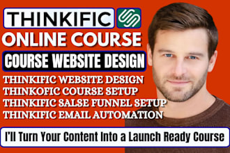 build thinkific course website setup course upload lessons and launch expert