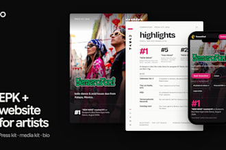 design a professional epk press kit and website for your music