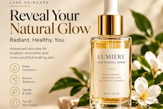 design skincare and beauty social media ad creatives