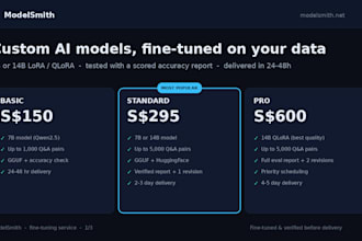 fine tune a 7b or 14b ai model on your data and verify it