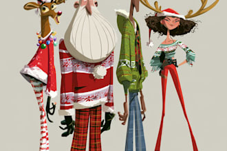 make  amazing christmas character for you