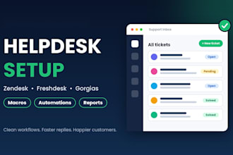 set up your zendesk, freshdesk or gorgias helpdesk