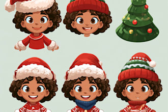 design a christmas santa character art