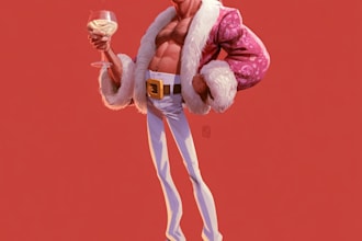 design a christmas santa character art
