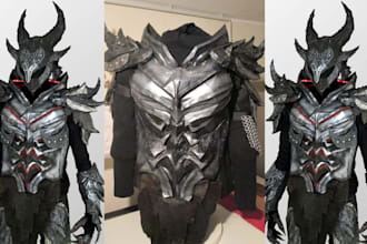 create custom 3d cosplay armor wearable halloween custume anime 3d props