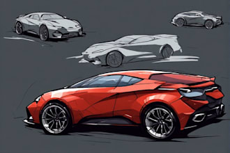 create custom car concepts and car sketches