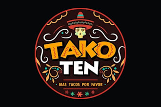 make bold and vibrant logo for an upscale taco franchise