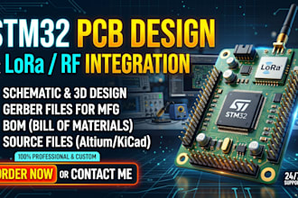 create custom stm32 pcb for lora, rf transceiver and sensor communication