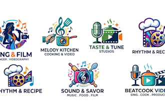create a professional singer, cooking, and videography logo