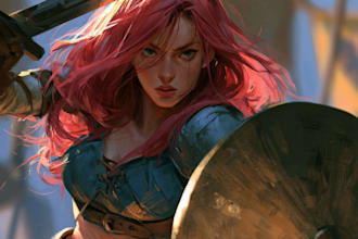 draw dnd character art, fantasy character illustration or concept art