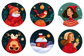 draw custom christmas illustrations