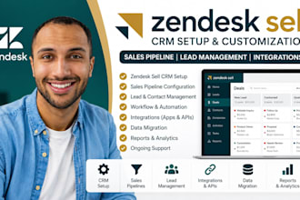 configure zendesk sell crm, sales pipeline, lead, integration and data migration