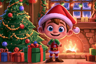 make whimsical holiday character art for books, cards, and gifts