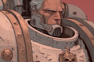draw custom warhammer 40k oc, space marine, and grimdark scifi character art