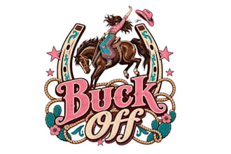 do vintage western cowboy logo design for tshirt