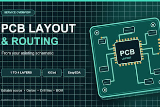 design a 1 to 4 layer pcb layout from your existing schematic