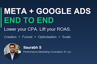 manage your meta and google ads end to end to cut CPA and improve roas