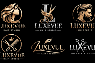design a professional, stylist, barber, beauty salon, haircare hair salon logo
