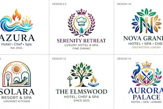 create a professional hotel luxury, chef, and spa logo