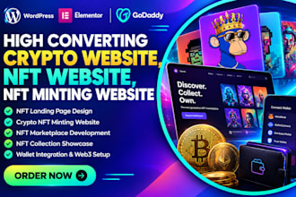 develop nft website, crypto, nft landing page, nft minting website