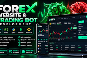 develop a forex trading website, investment platform and trading bot