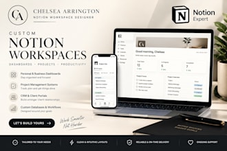 design a custom notion dashboard, workspace and productivity system