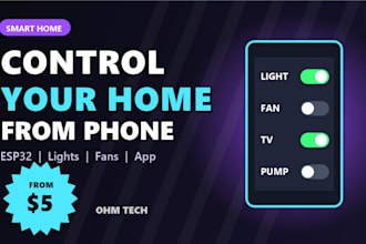 build esp32 smart home automation with phone control