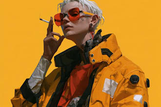 design cyberpunk character, original character design