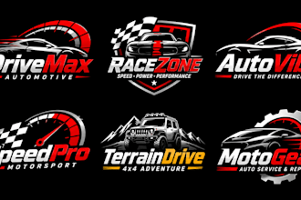 design a professional automotive car, racing, vehicle, transportation drive logo