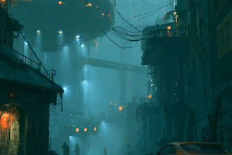 make sci fi illustration,  sci fi city and sci fi concept art