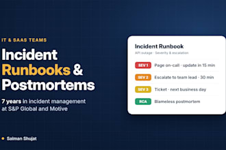 write incident response runbooks, sops and postmortem reports