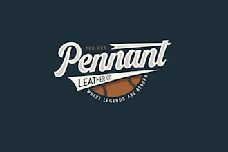 design vintage pennant leather co logo