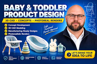 design your baby or toddler product with safety minded 3d cad and renders