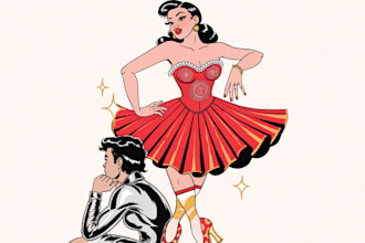 create pin up and cartoon illustrations