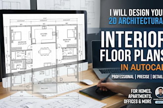 design your 2d architectural interior floor plans in autocad