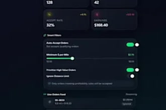build spark driver bot, doordash bot, instacart bot, amazon flex bot for order