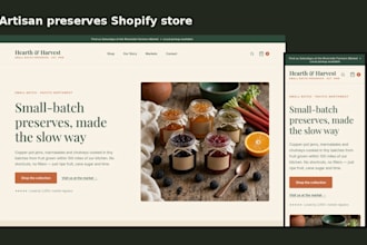 design a shopify store for your bakery, jam or farmers market food brand