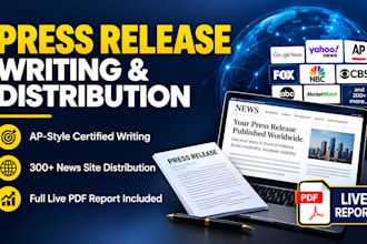 write professional press release and press release distribution to major news me