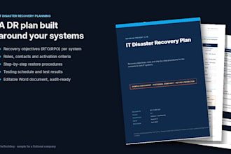 write a professional IT disaster recovery plan and business continuity documents