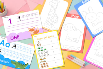 design preschool worksheets and kids learning activities