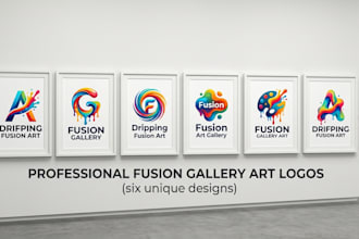 create a professional dripping, fusion, and gallery logo