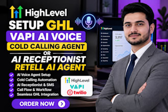 setup ghl vapi ai voice cold calling agent or ai receptionist retell ai agent
