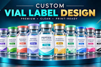 do peptide vial label, vial label design, product label design