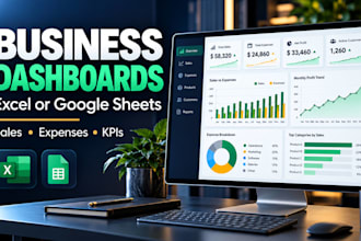build an excel or google sheets sales and expense dashboard