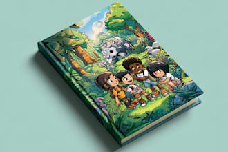 do cartoon book cover, children book cover